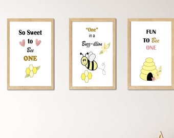 Eerste verjaardag decoratieset, Bumble Bee eerste verjaardag, eerste Bee-dag decoratie, zo lief voor Bee One, leuk voor Bee One, meisje eerste verjaardag