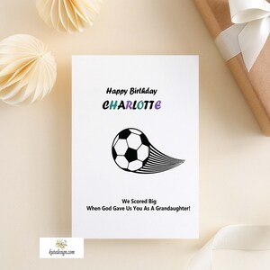 Printable Soccer Birthday Card, Personalized Birthday Card, Religious Card, Daughter Birthday, Granddaughter Birthday, Digital Download