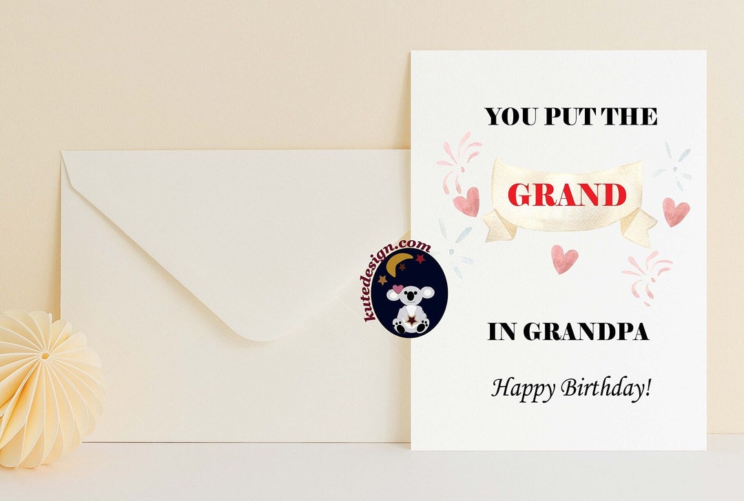 Grandfather Birthday Card Printable Birthday Card Granddad - Etsy