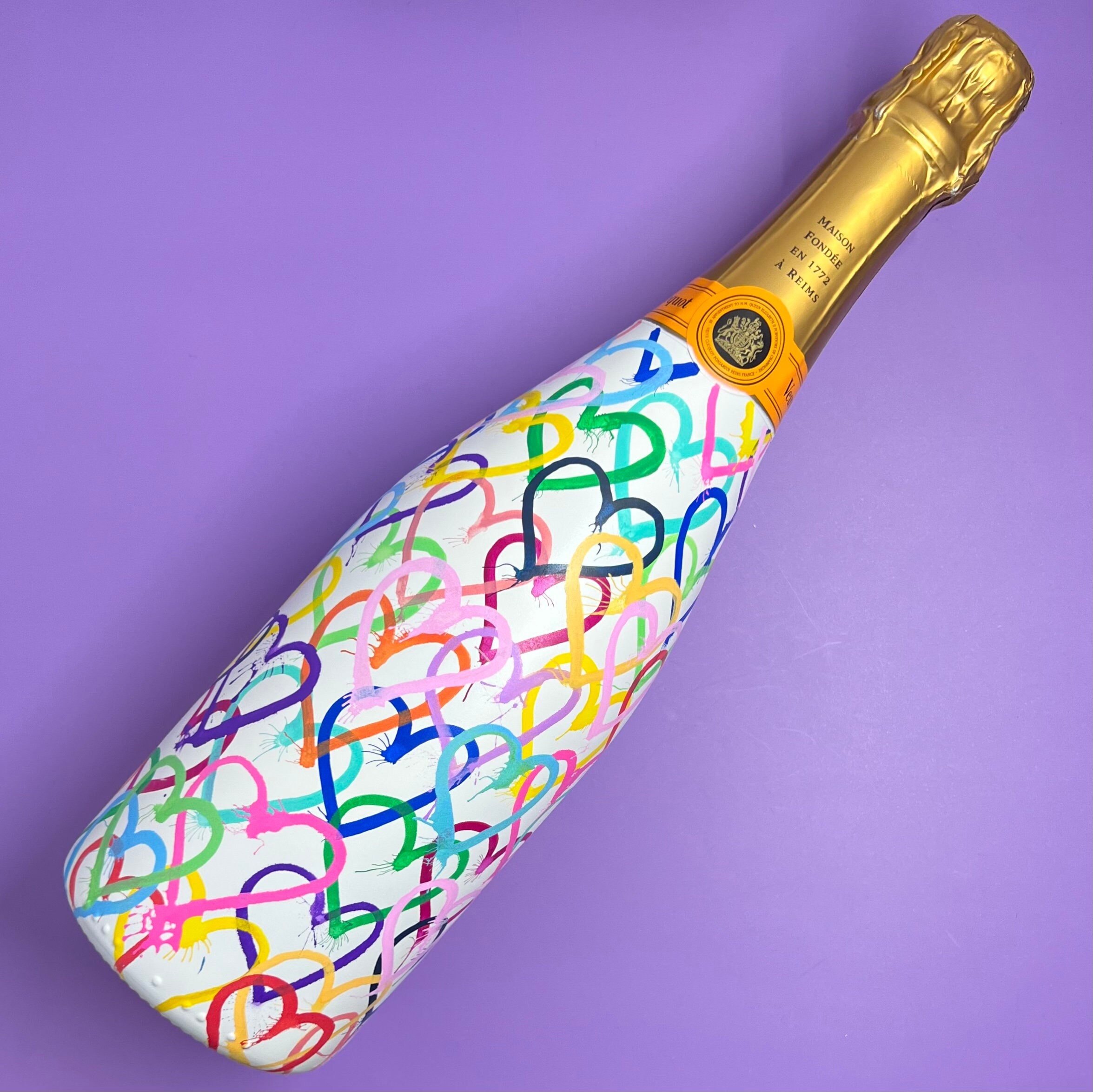 Champagne Painted Bottle