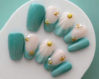Washed Away Press On Nails - Beach Nails