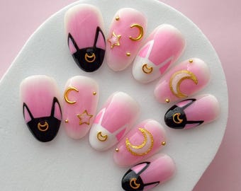 Space Kitties Press On Nails
