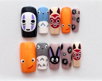 Cute Japanese Animation Press On Nails