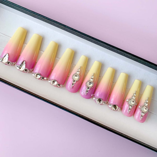 Naboo Lake Dress Press-on Nail Set - 20pc Set - Long Ballerina