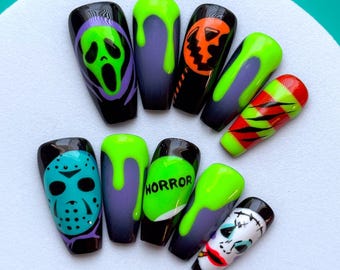 Horror Movie Fan Press On Nails