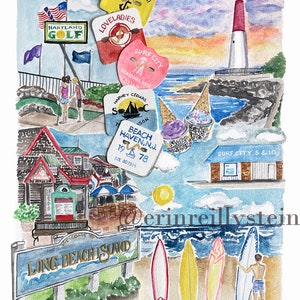 Long Beach Island Watercolor Print