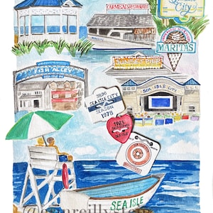 Sea Isle City Watercolor Print