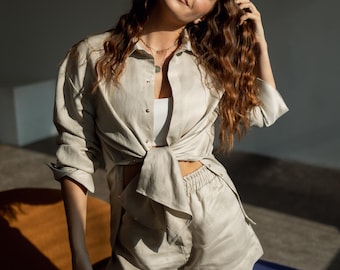 Chemise en lin Tencel - Crème