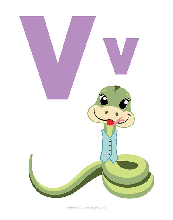 LETTER V Animal Alphabet Graphic Print - Etsy LETTER V Animal Alphabet Graphic Print - Etsy