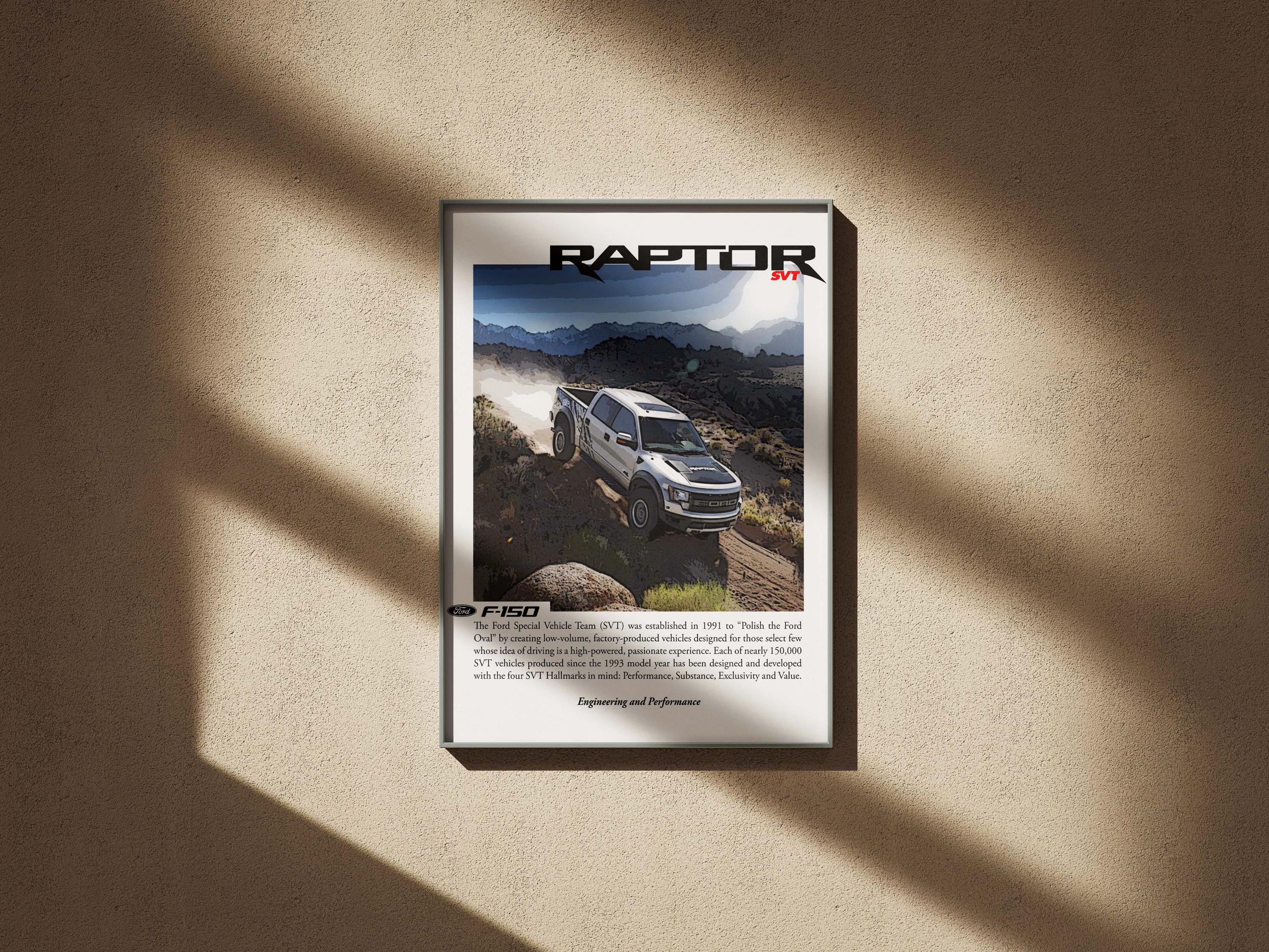 Raptor R Poster Ford Raptor SVT Wall Art – F-150 Off-road Truck Poster – Baja Race ...