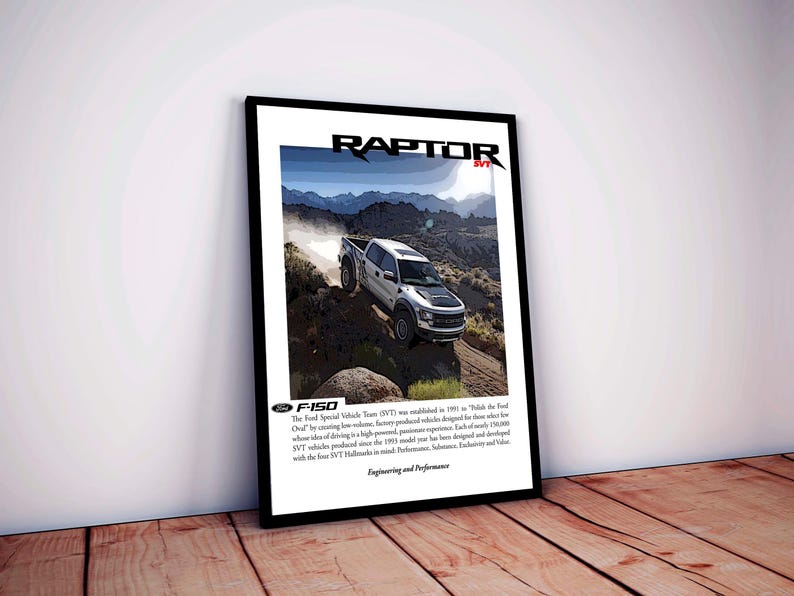 Raptor R Poster Ford Raptor SVT Wall Art – F-150 Off-road Truck Poster – Baja Race ...