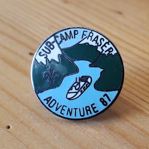 Sub-Camp Fraser - Adventure 87 - Beautiful Vintage Canadian Scouts Pin - Brooch Pin- Unique Rare Hat Pin Lapel Pin Vintage Pin Enamel Pin