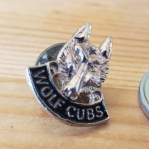 2 Wolf Cubs Pins -Beautiful Small Vintage Scouts Collectable Pins - Brooch Pin Unique Rare Hat Pin Lapel Pin Retro Pin Enamel Pin