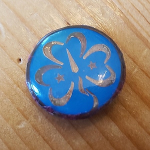 Trefoil Girl Scouts Pin de trébol azul redondo - Broche Pin - Pin de sombrero raro único Pin de solapa Pin vintage Pin retro Pin de esmalte
