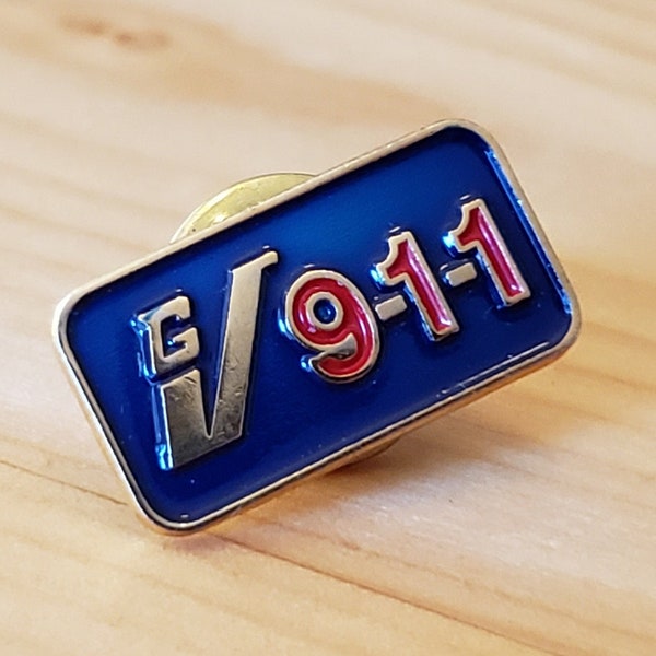 GV 911 - Beautiful Emergency Services 9-1-1 Pin - Brooch Pin- Unique Rare Hat Pin Lapel Pin Vintage Pin Retro Pin Enamel Pin