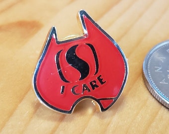 Safeway I Care Pin - Vintage Safeway Collectable Pin - Brooch Pin- Unique Rare Hat Pin Lapel Pin Vintage Pin Retro Pin Enamel Pin
