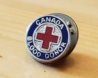 Vintage Canadian Red Cross Blood Donor Enamel Pin