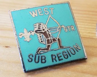 Pin de esmalte vintage de los Scouts - Subregión Oeste 6TR, broche de solapa