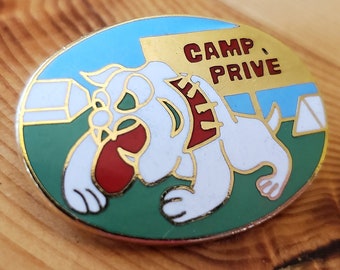 Camp Prive Enamel Pin - Bulldog Camping Hat Pin