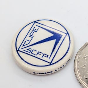 CUPE SCFP Enamel Lapel Pin – Vintage Union Hat Badge