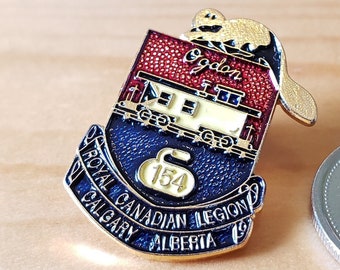 Royal Canadian Legion Calgary Alberta 154 - Ogdon Curling Pin - Brooch Pin- Unique Rare Hat Pin Lapel Pin Vintage Pin Retro Pin Enamel Pin