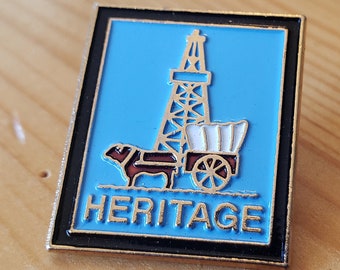 Heritage Pin - Covered Wagon with Oxen - Brooch Pin- Unique Rare Hat Pin Lapel Pin Vintage Pin Retro Pin Enamel Pin