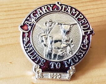 Calgary Stampede Salute To Music 1990 - Brooch Pin- Unique Rare Hat Pin Lapel Pin Vintage Pin Retro Pin Enamel Pin