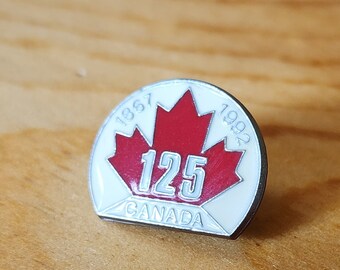 Vintage Canada 125 Enamel Brooch Pin - 1867-1992