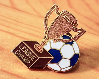 Vintage League Champ Soccer Trophy Enamel Pin