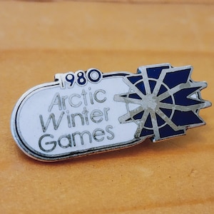 1980 Arctic Winter Games Brooch Pin- Unique Rare Hat Pin Lapel Pin Vintage Pin Retro Pin Enamel Pin