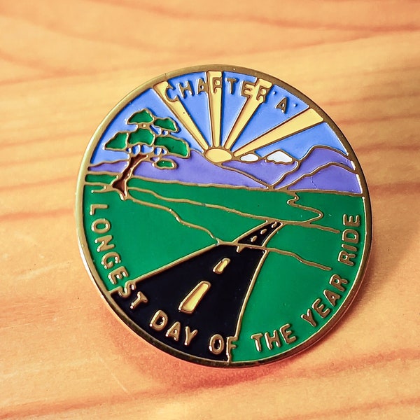 Chapter 'A' Longest Day Of The Year Ride - Brooch Pin- Unique Rare Hat Pin Lapel Pin Vintage Pin Retro Pin Enamel Pin