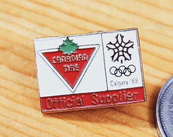 Kanadische Reifen 1988 Calgary Olympia offizieller Lieferant Brosche Pin Einzigartige seltene Hut Pin Anstecknadel Vintage Pin Retro Pin Emaille Pin