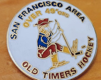 Broche de esmalte vintage de los 49ers de hockey sobre hielo