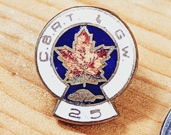 Kanadische Bruderschaft der Eisenbahn Transport und allgemeine Arbeiter 25yr Brosche Einzigartige seltene Hut Pin Anstecknadel Vintage Pin Retro Pin Emaille Pin