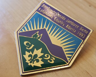 Pin de esmalte vintage del Jamboree de Scouts Canadá de 1993