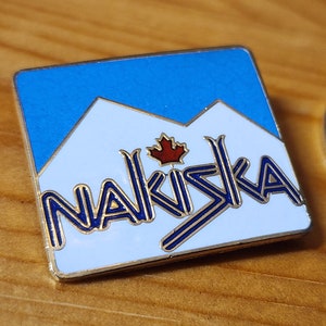 Nakiska - Beautiful Vintage Kananaskis Alberta Canada Skiing Brooch Pin Unique Rare Hat Pin Lapel Pin Vintage Pin Retro Pin Enamel Pin