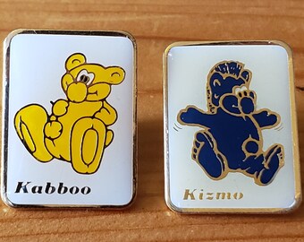 2 Kodak Kolorkins Pins!  Kabboo and Kizmo Pins - Fun Brooch Pin- Unique Rare Hat Pin Lapel Pin Vintage Pin Retro Pin Enamel Pin