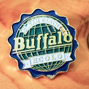 Clean Earth Buffalo Ecolo - Cool Vintage Brooch Pin Unique Rare Hat Pin Lapel Pin Vintage Pin Retro Pin Enamel Pin