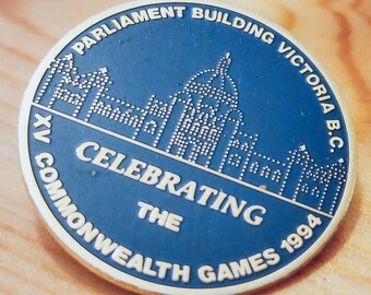 Parliament Building Victoria B.C. Celebrating The XV Commonwealth Games 1994 Brooch Pin- Unique Rare Hat Lapel Pin Vintage Pin Retro Pin