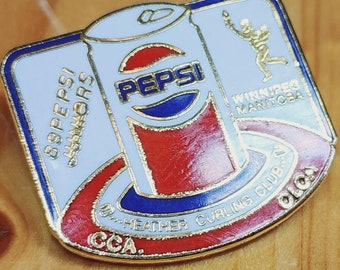 88 Pepsi Honors Winnipeg Manitoba Heather Curling Club CCA CLCA Brooch Pin Unique Rare Hat Pin Lapel Pin Vintage Pin Retro Pin Enamel Pin