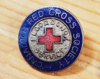 Kanadisches Rotes Kreuz Gesellschaft Blutspender-Service-Vintage Schraube zurück Brosche Einzigartige seltene Hut Pin Anstecknadel Vintage Pin Retro Pin Emaille Pin