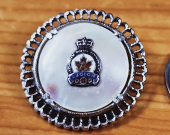 Perlmutt Legion Pin - Wunderschöne Kanadische Legion Silber Brosche Pin Einzigartige Seltene Hut Pin Anstecknadel Vintage Pin Retro Pin Emaille Pin