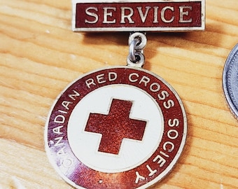 Service - Canadian Red Cross Society - Named Recipient - Miss L.Ker Brooch Pin Unique Rare Hat Pin Lapel Pin Vintage Pin Enamel Pin