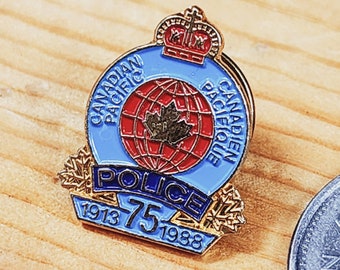 Canadian Pacific Railway Police – Brosche zum 75-jährigen Jubiläum, einzigartige seltene Hutnadel, Anstecknadel, Vintage-Pin, Retro-Pin, Emaille-Pin