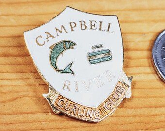 Campbell River Curling Club Curling Club Brosche Einzigartige Seltene Hut Pin Anstecknadel Vintage Pin Retro Pin Emaille Pin