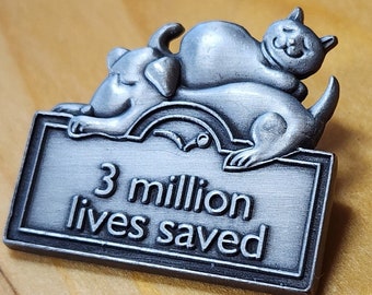 3 Million Lives Saved - Beautiful Vintage SPCA Brooch Pin Unique Rare Hat Pin Lapel Pin Vintage Pin Retro Pin