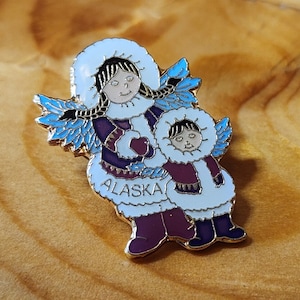 Alaska - Hermoso broche vintage de Alaska Pin Sombrero raro único Pin Pin de solapa Pin vintage Pin retro Pin esmaltado