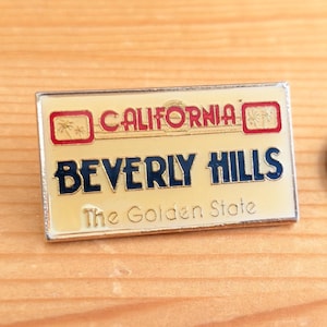 California Beverly Hills The Golden State Brooch Pin Unique Rare Hat Pin Lapel Pin Vintage Pin Retro Pin Enamel Pin