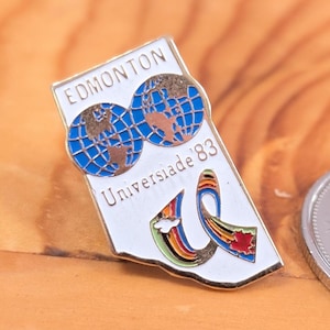 Edmonton Universaide 1983 World University Games Brooch Pin Unique Rare Hat Pin Lapel Pin Vintage Pin Retro Pin Enamel Pin
