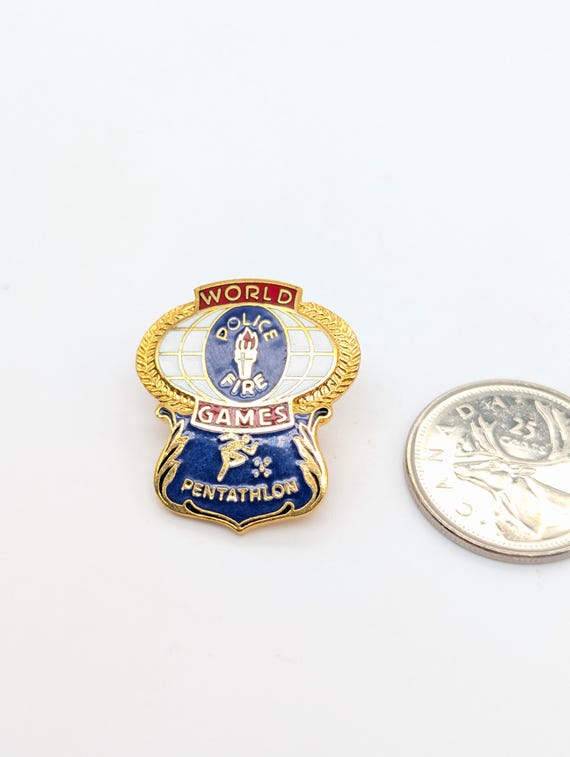 World Police & Fire Games Pentathlon Enamel Brooch Pin